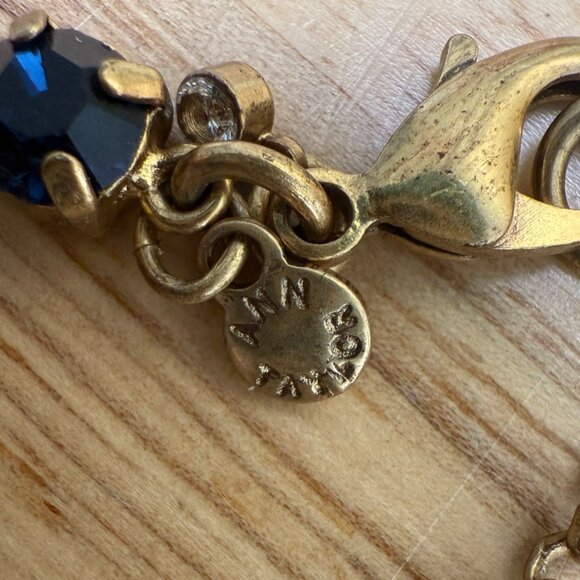 Ann Taylor Gold-Tone Necklace With Green & Blue Crystal Accents - Picture 12 of 12